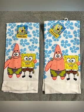 New! Nickelodeon SpongeBob SquarePants Kitchen Towel Set of 2